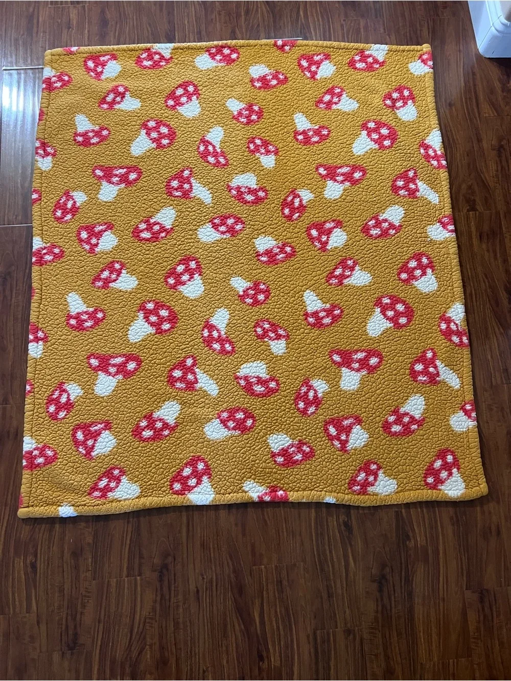 Urban Outfitters Mushroom Amped Sherpa Fleece Throw Blanket 50”x60”